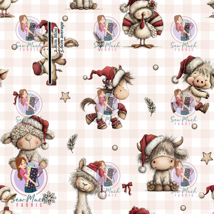 CHRISTMAS Pre-Order: Adorable Farm Animals Gingham