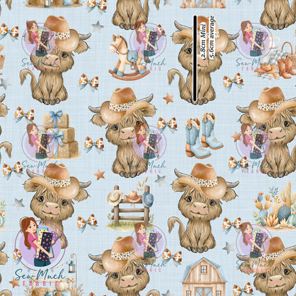 SEPTEMBER Pre-Order (1): Highland Cow Blue Western