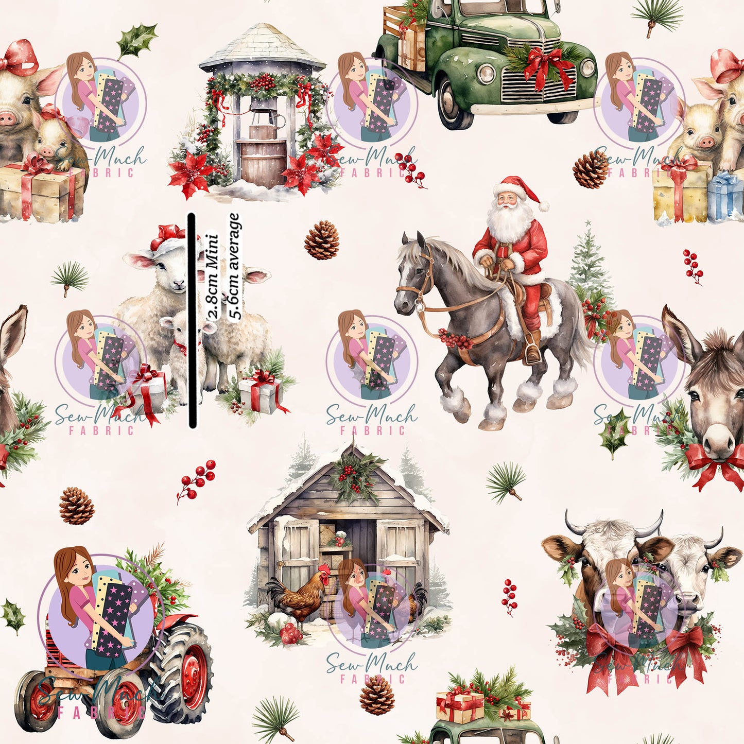 Christmas: Farm Beige | Woven | Retail | Average Scale