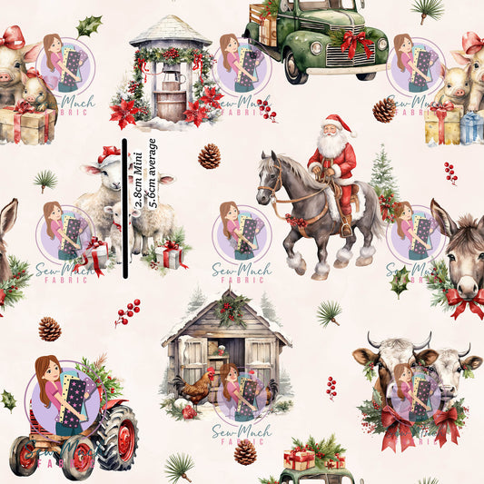 Christmas: Farm Beige | Woven | Retail | Average Scale