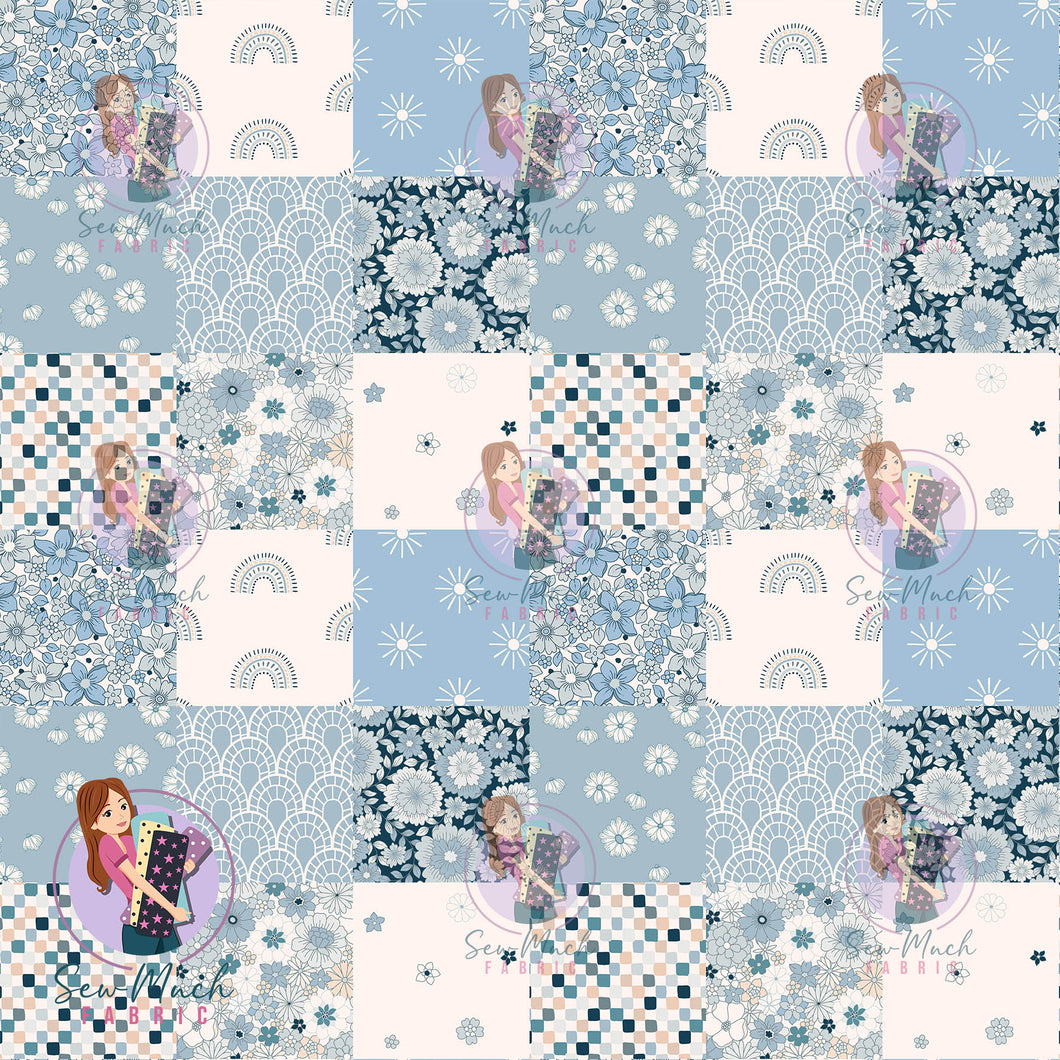Blue Patchwork | Canvas | Retail | Average Scale