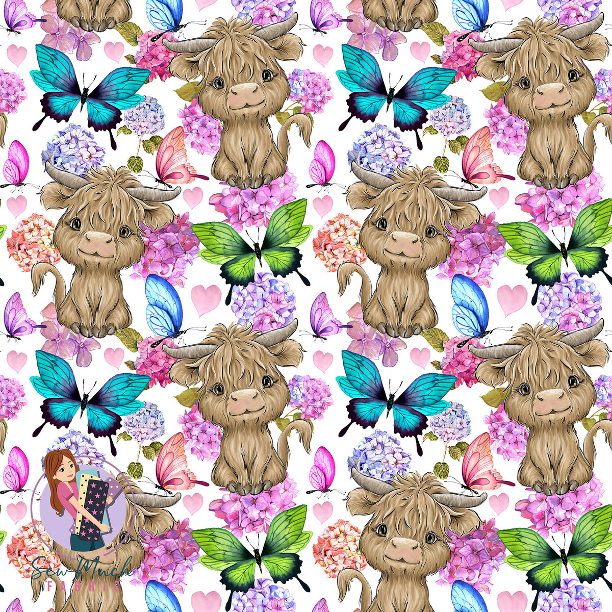 Highland Cow Butterfly | Woven | Retail | MINI Scale