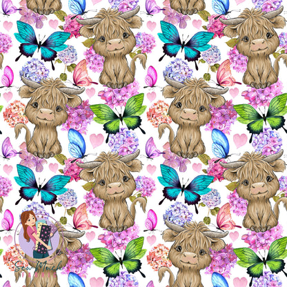 Highland Cow Butterfly | Woven | Retail | MINI Scale