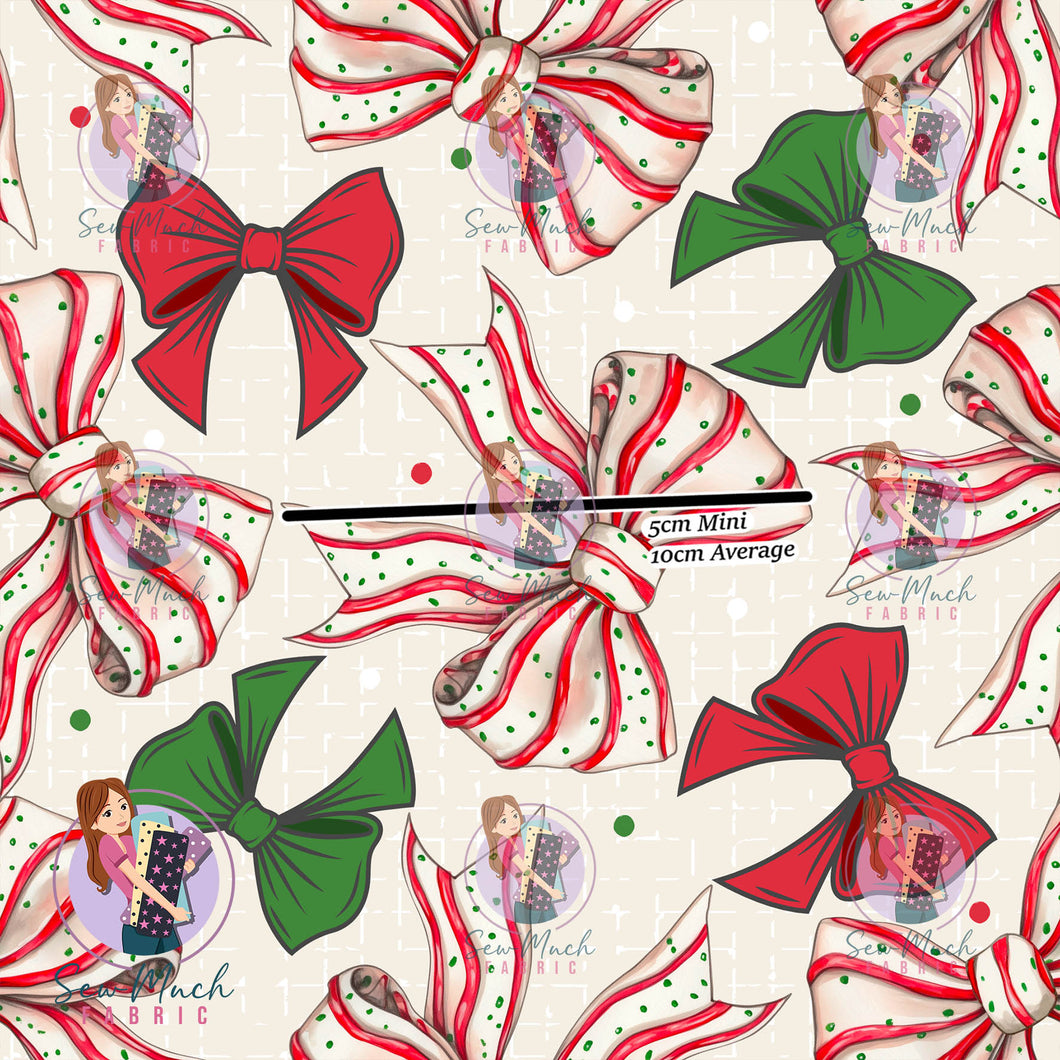 CHRISTMAS: Bows | Woven | Retail | MINI Scale
