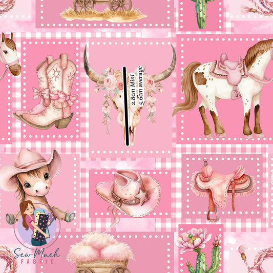 Farm Animals Patchwork Pink | Knit | Retail | Average Scale