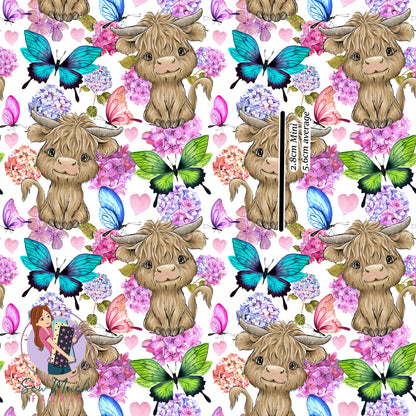 Highland Cow Butterfly | Woven | Retail | MINI Scale