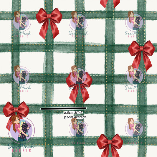 Christmas: Green Gingham & Bows | Woven | Retail | MINI Scale