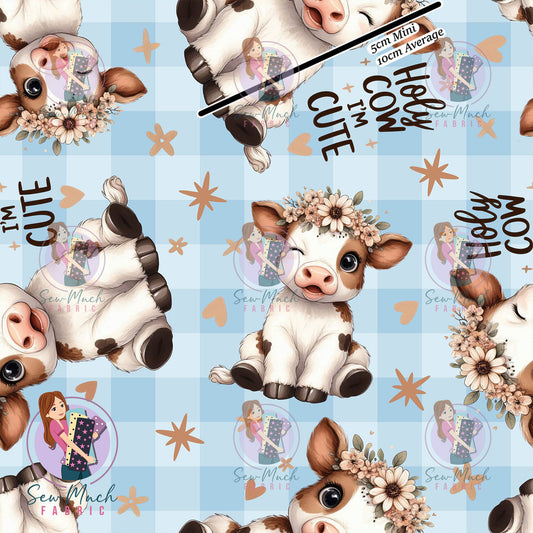 Holy Cow I'm Cute Blue | Woven | Retail | Average Scale
