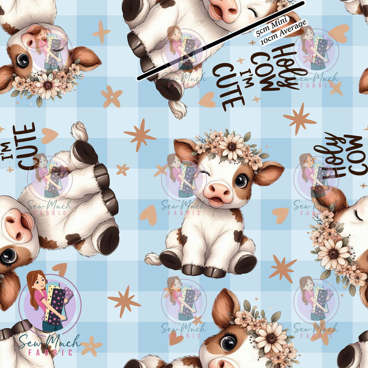 Holy Cow I'm Cute Blue | Woven | Retail | Average Scale
