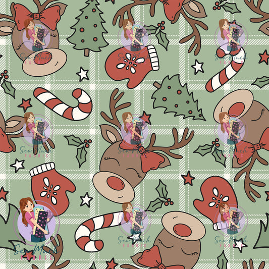 CHRISTMAS Pre-Order: Rudolf Green Gingham