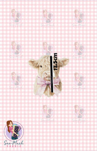 Highland Cow Gingham | Panel | Retail | Cotton Knit