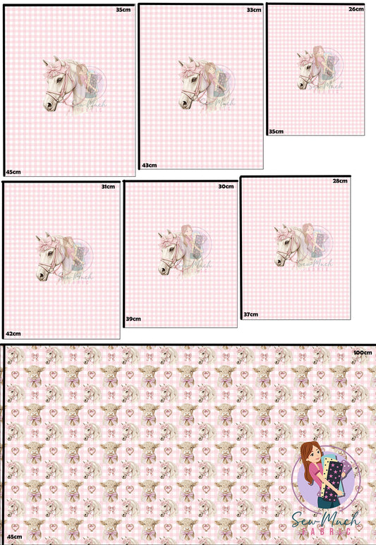 Unlimited Pre-Order: Western Pink Horse 'PANEL FOR ROMPERS'