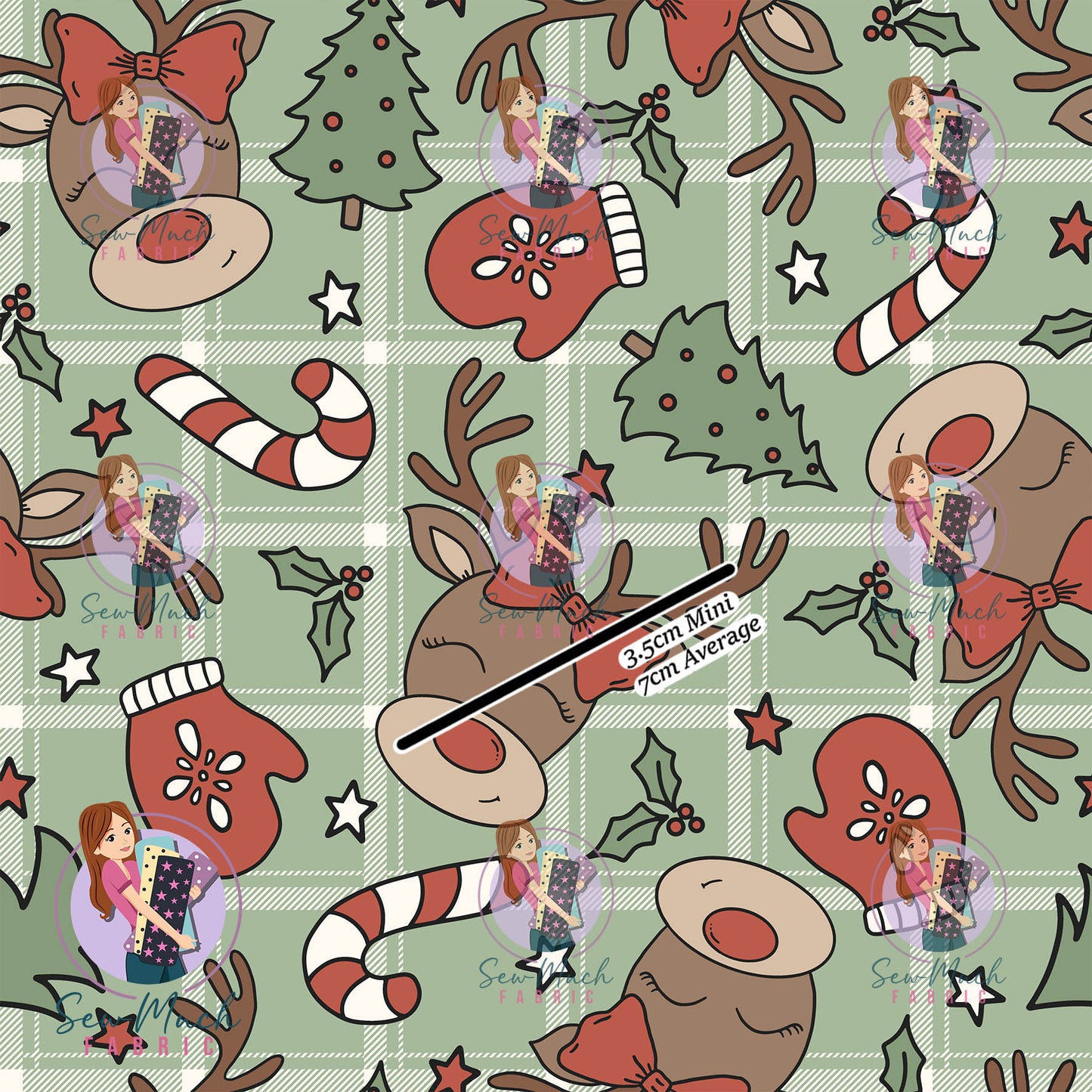 Christmas: Reindeer Gingham | Woven | Retail | MINI Scale