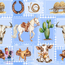 Load image into Gallery viewer, Western Patchwork Blue | Woven | Retail | Average Scale
