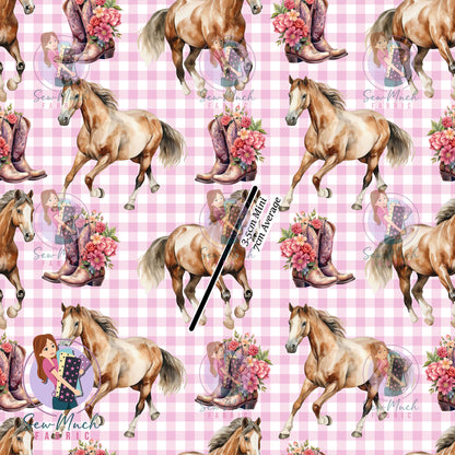 Unlimited Pre-Order: Horses Pink Gingham