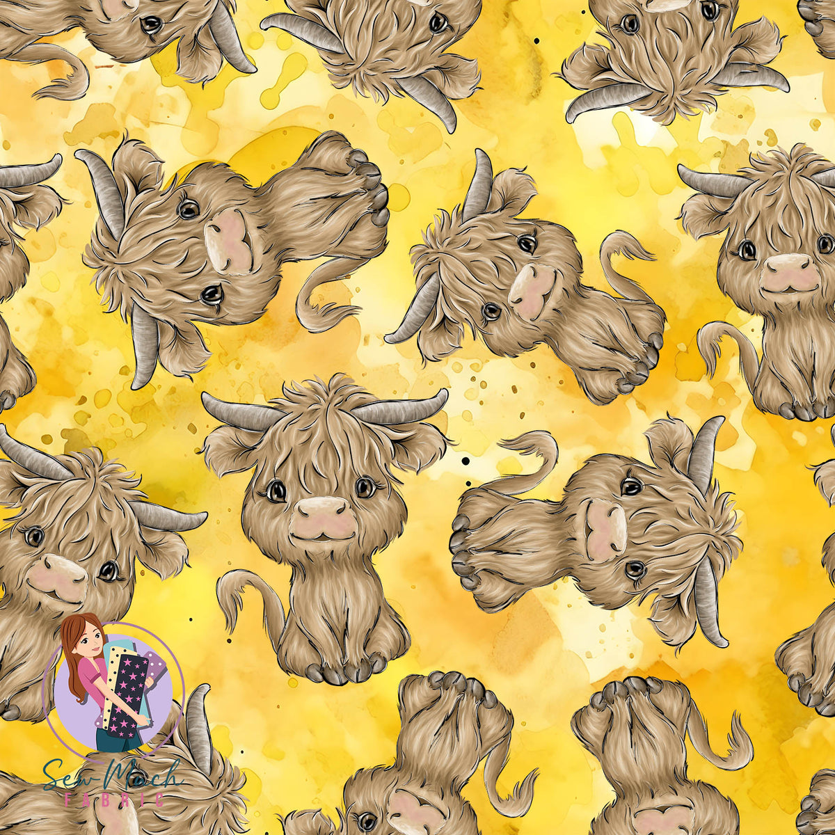Highland Cow Yellow | Woven | Retail | Average Scale