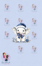 Load image into Gallery viewer, CHRISTMAS Pre-Order: My 1st Christmas Elephant Blue &#39;PANEL&#39;
