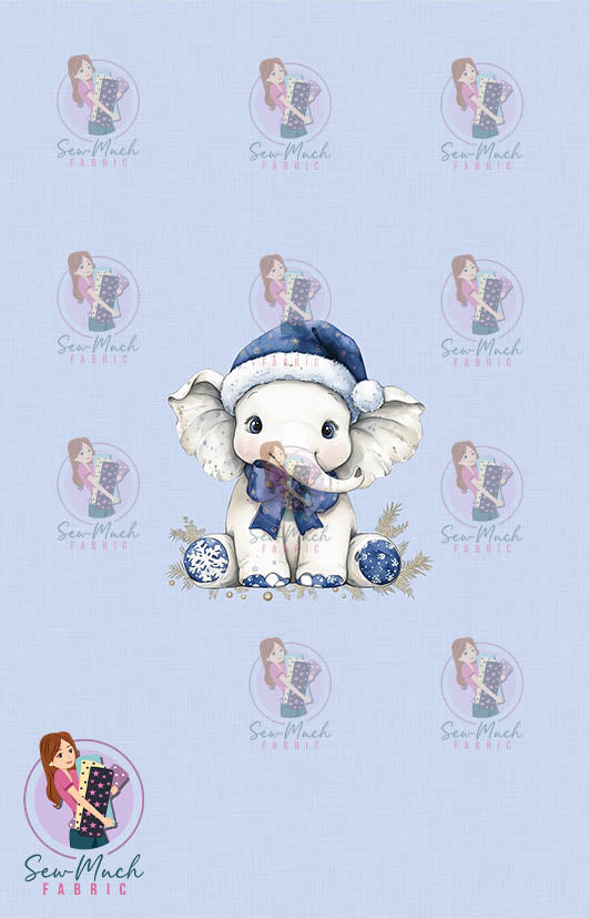 CHRISTMAS Pre-Order: My 1st Christmas Elephant Blue 'PANEL'