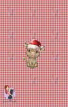 Load image into Gallery viewer, CHRISTMAS Pre-Order: Highland Cow Red Gingham &#39;PANEL&#39;
