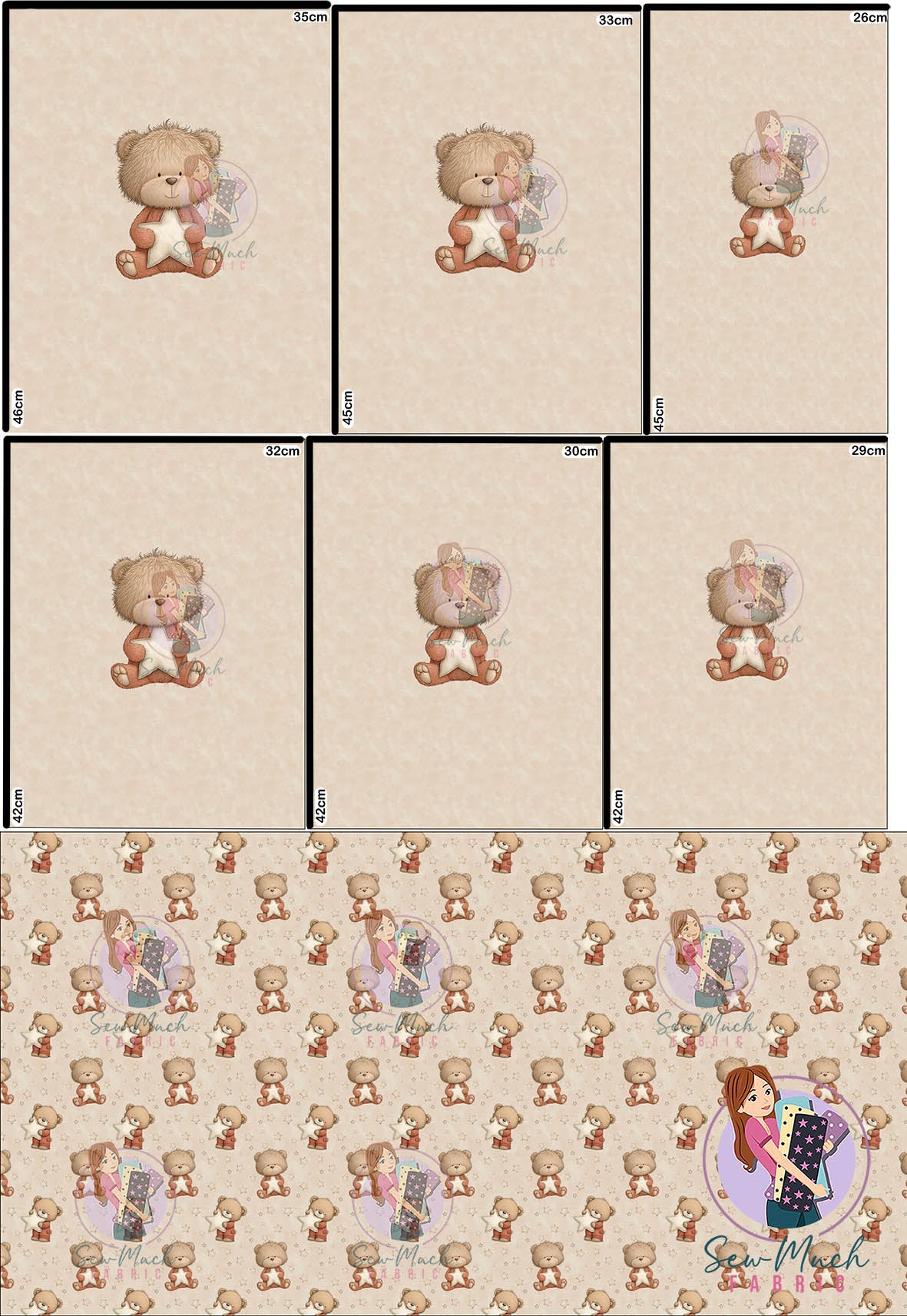JULY Pre-Order (2): Star Teddy 'PANEL FOR ROMPERS'