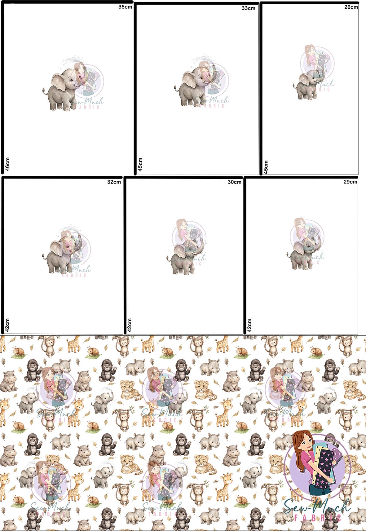 OCTOBER Pre-Order (1): Jungle Animals 'PANEL FOR ROMPERS'