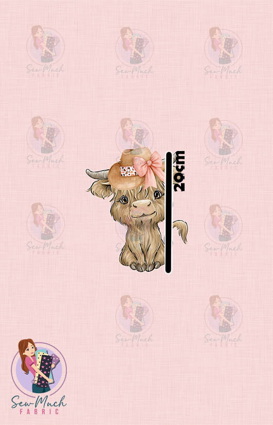 SEPTEMBER Pre-Order (1): Highland Cow Pink Western PANEL