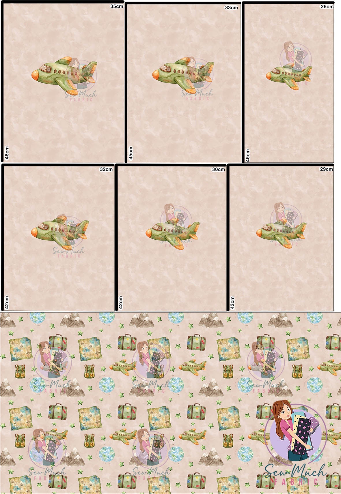 AUGUST Pre-Order (2): Travel Beige 'PANEL FOR ROMPERS'