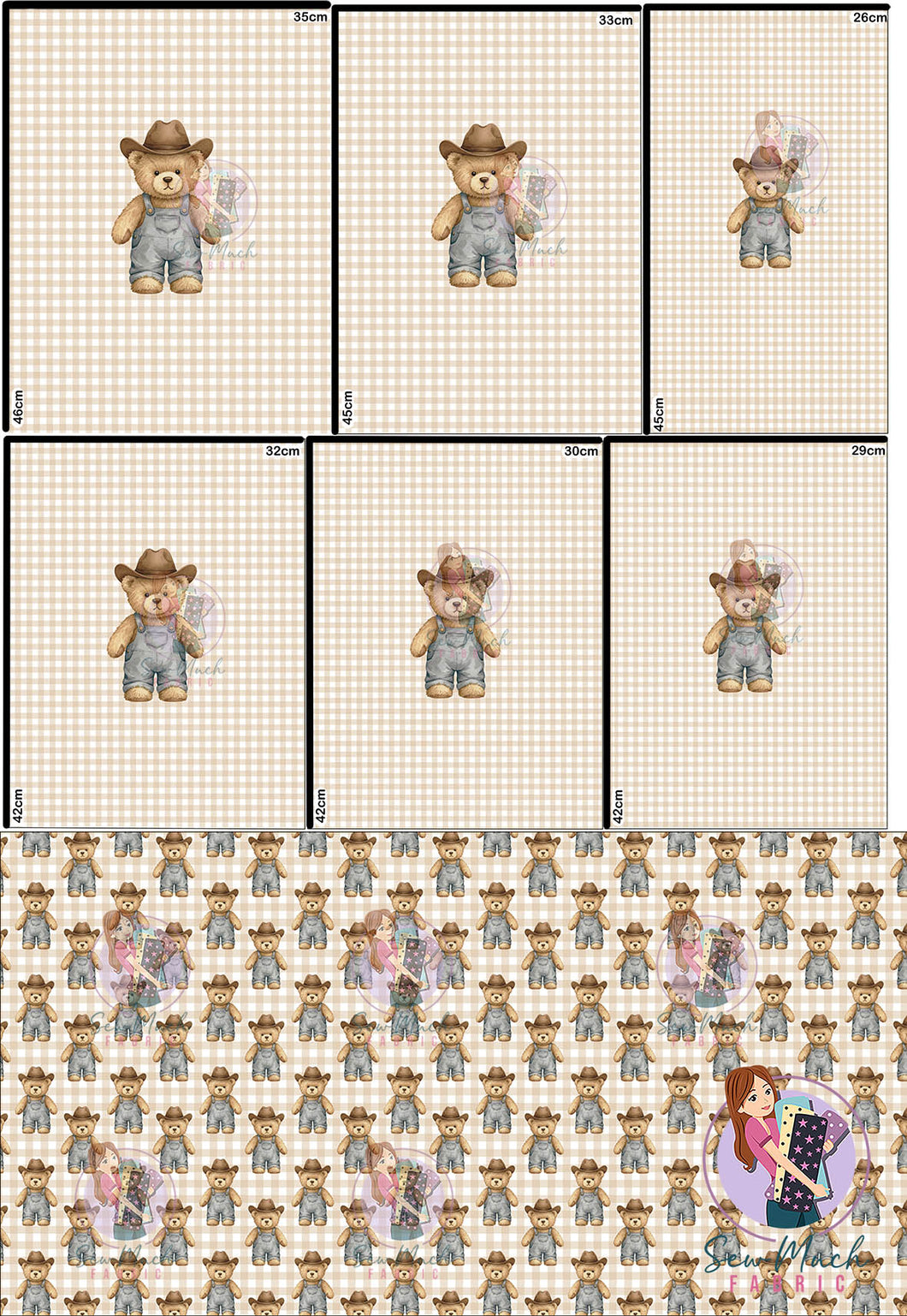 NOVEMBER Pre-Order (2): Western Teddy 'PANEL FOR ROMPERS'