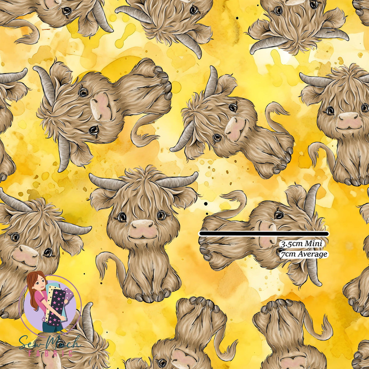 Highland Cow Yellow | Woven | Retail | Average Scale