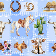 Load image into Gallery viewer, Western Patchwork Blue | Woven | Retail | Average Scale
