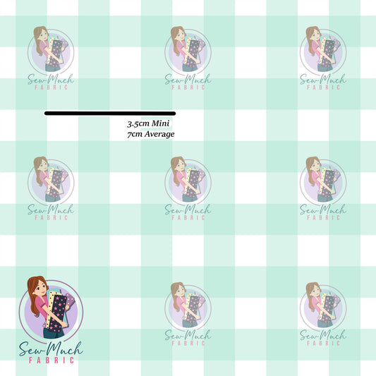 Aqua Gingham | MINKY| Retail | Average Scale