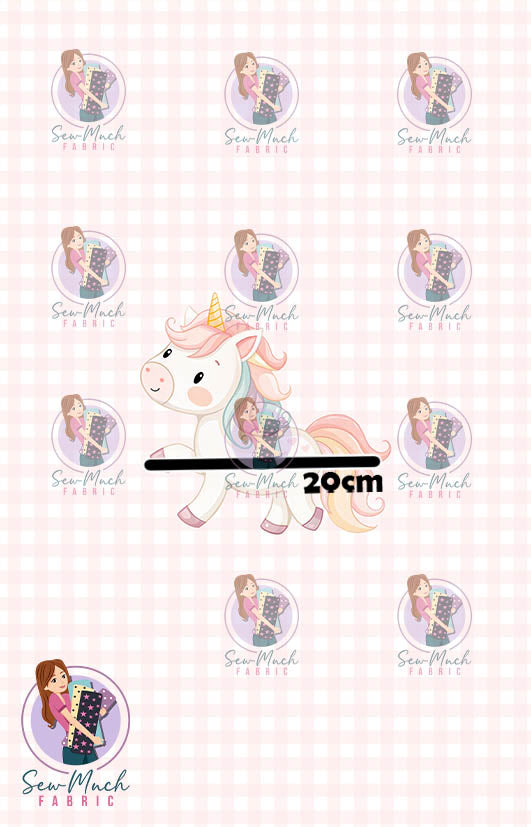 JULY Pre-Order (1): Unicorn Pink Gingham  PANEL