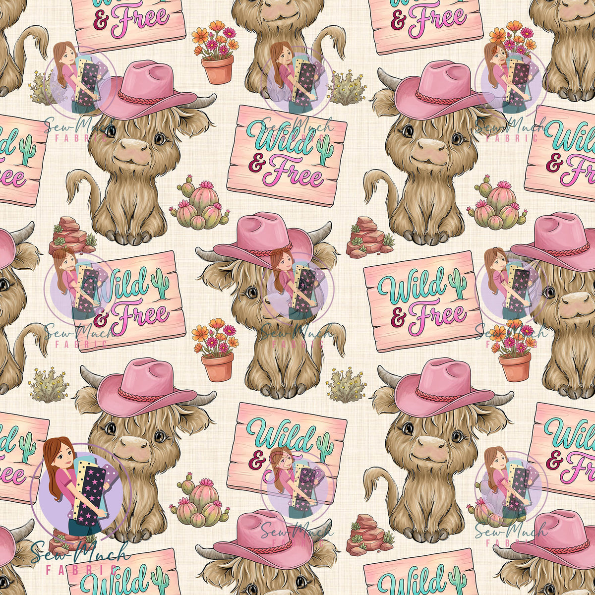 Highland Cow Wild & Free | Woven | Retail | MINI Scale