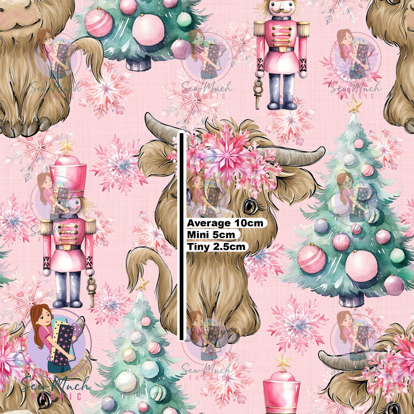 Christmas: Highland Cow Pink Nutcracker | Knit | Retail | Average Scale