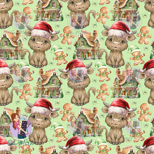 Christmas: Highland Cows Gingerbread | Woven | Retail | Average Scale