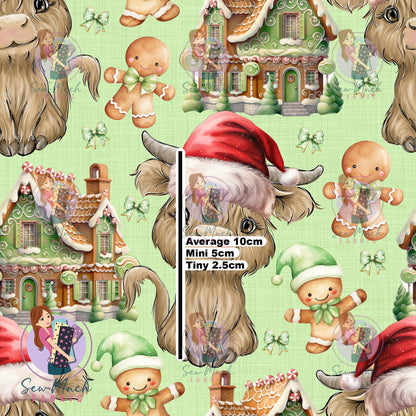 Christmas: Highland Cows Gingerbread | Woven | Retail | Average Scale