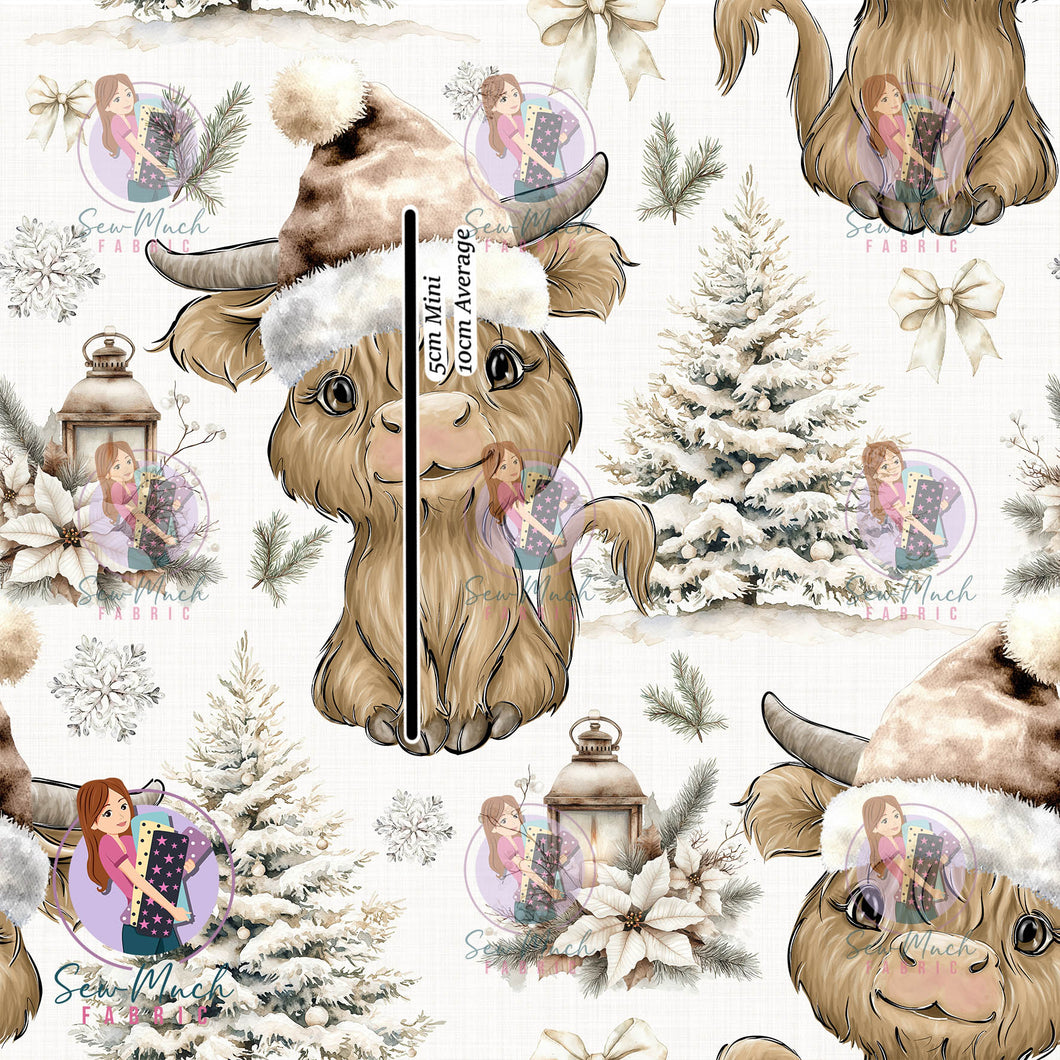 CHRISTMAS: Highland Cows Winter Wonderland | Woven | Retail | Average Scale