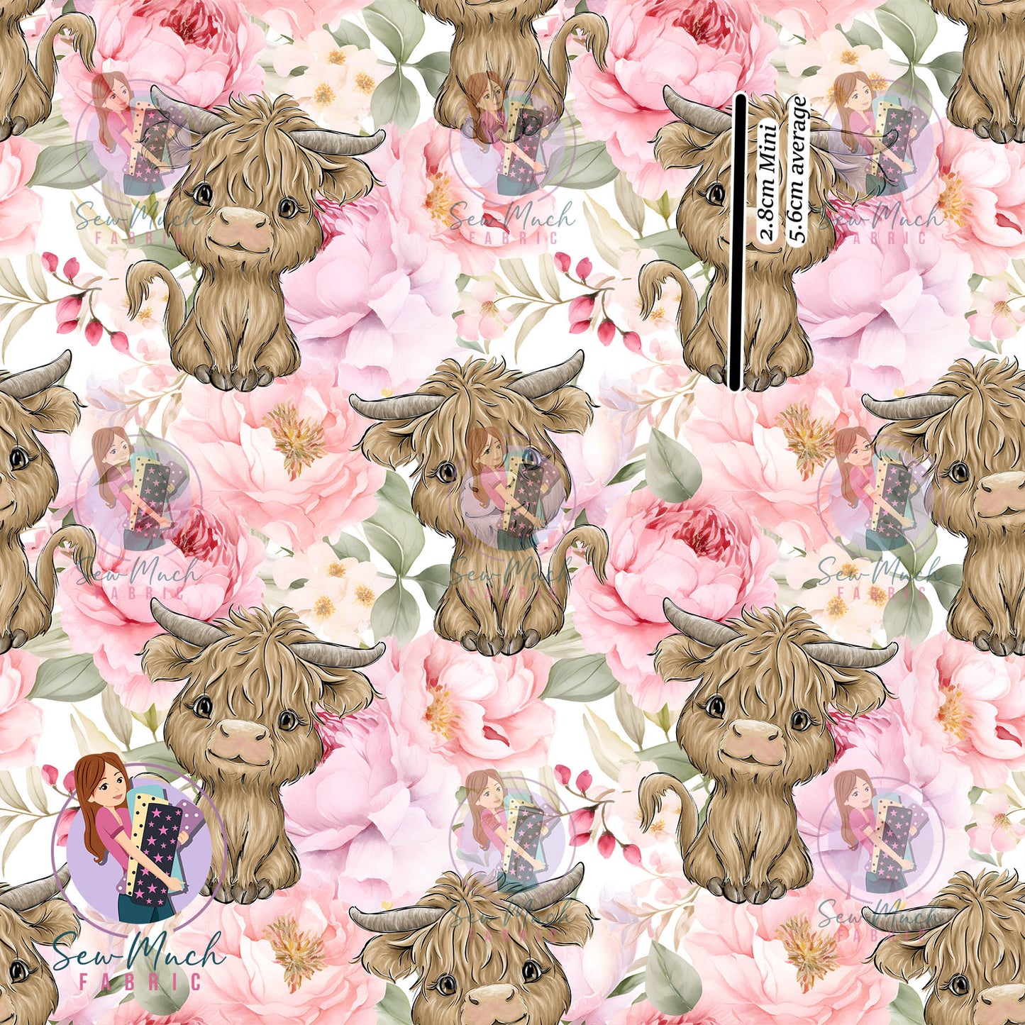 Highland Cows Nicole Floral | Woven | Retail | Average Scale