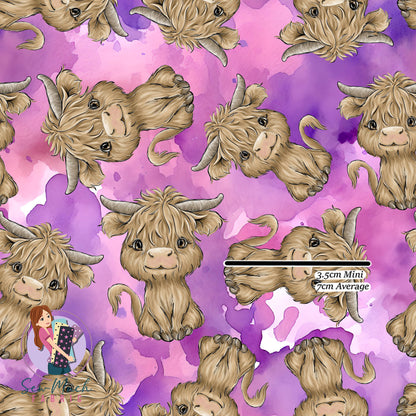Highland Cows Purple | Woven | Retail | Average Scale