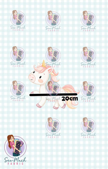 JULY Pre-Order (1): Unicorn Blue Gingham PANEL