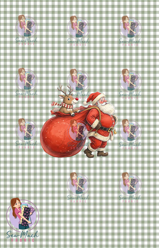 CHRISTMAS Pre-Order: Santa Sack Gingham PANEL