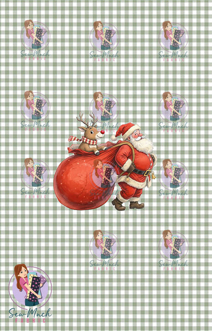 CHRISTMAS Pre-Order: Santa Sack Gingham PANEL