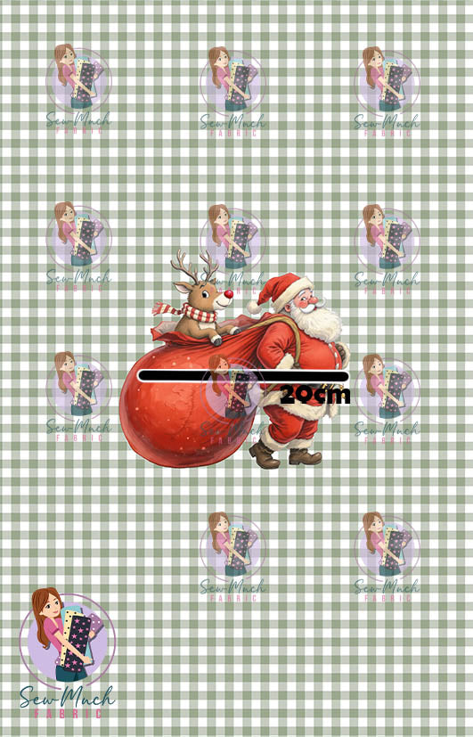 CHRISTMAS Pre-Order: Santa Sack Gingham PANEL