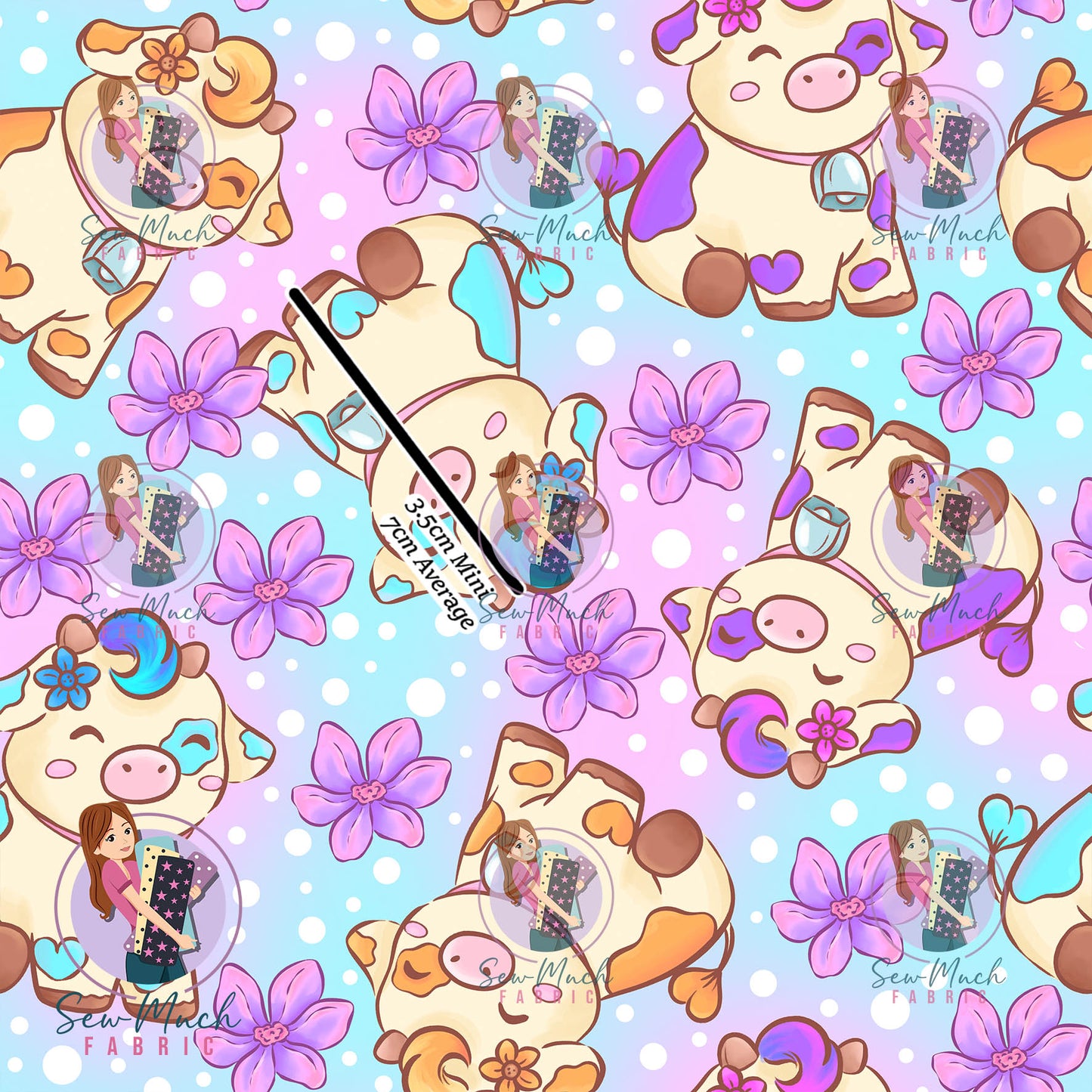 Colourful Cows | Woven | Retail | MINI Scale