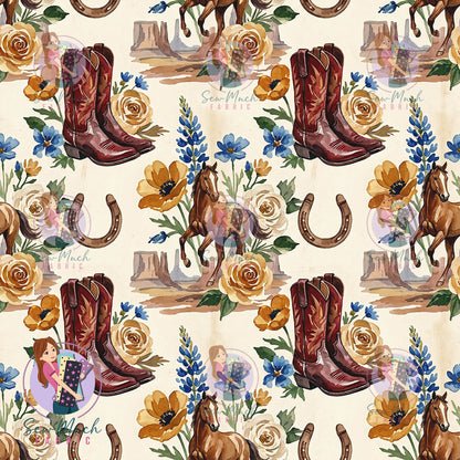 Horses, Flowers & Boots | Canvas | Retail | Average Scale