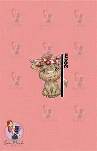 CHRISTMAS Pre-Order: Highland Cow Aussie Floral 'PANEL'