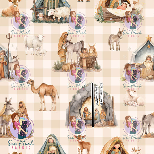 Christmas: Nativity Gingham | Bamboo | Retail | MINI Scale