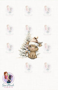 CHRISTMAS Pre-Order: Highland Cow Winter Wonderland 'PANEL'
