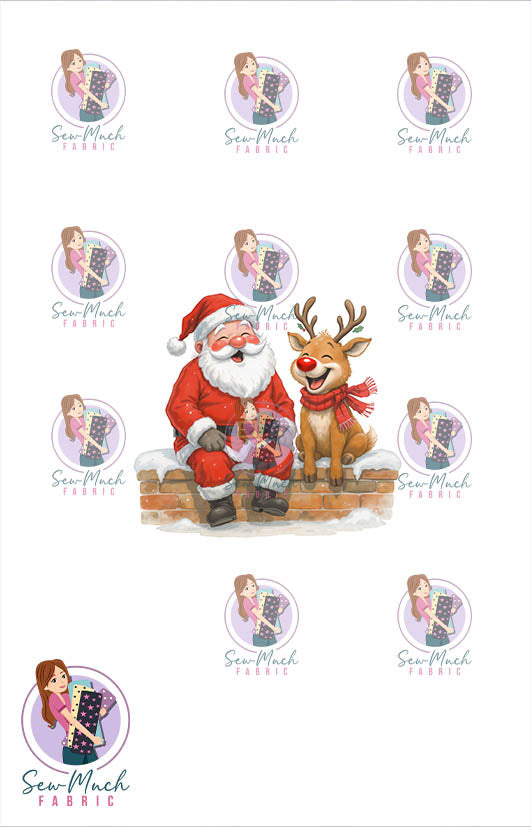 Christmas: Laughing Santa | PANEL | Retail | Cotton Woven