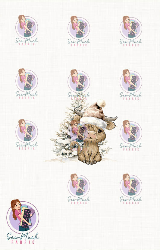 CHRISTMAS Pre-Order: Highland Cow Winter Wonderland PANEL